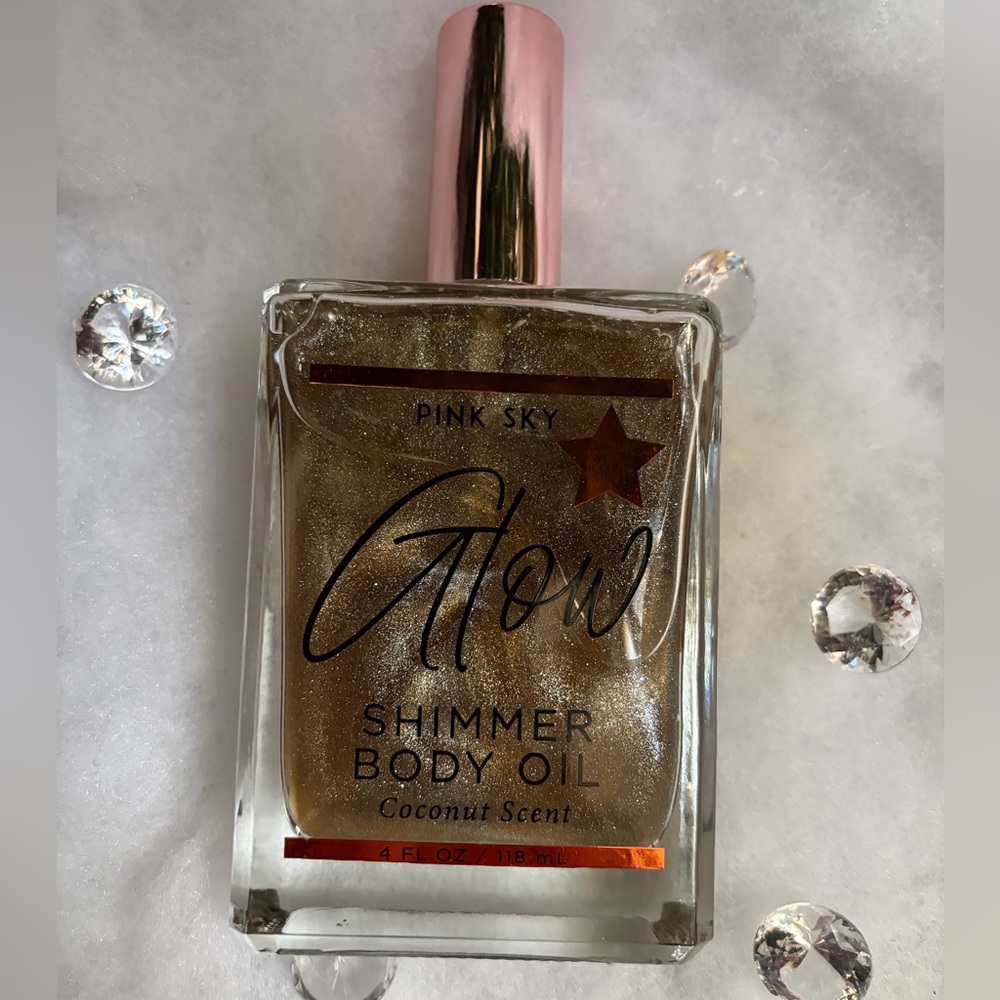 Pink Sky Glow Shimmer Body Oil Coconut Scent 4oz/118ml